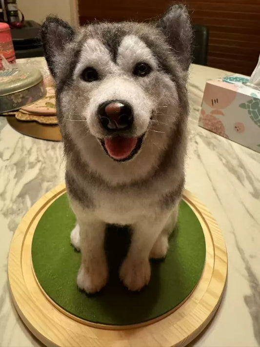 Artisan-Made Lifelike Wool Fiber Pet Tribute Sculpture