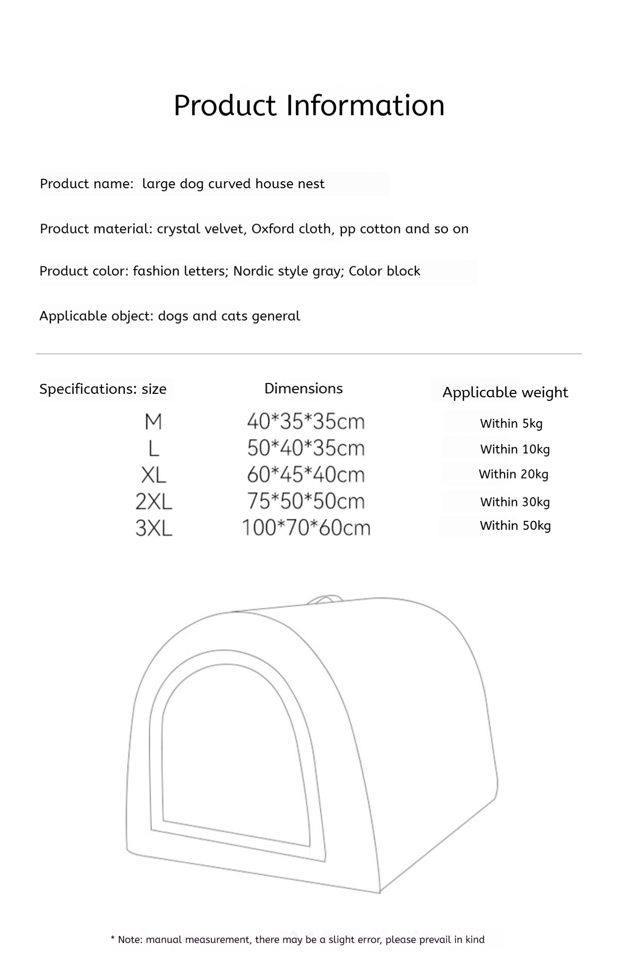 Soft and warm house for small dogs