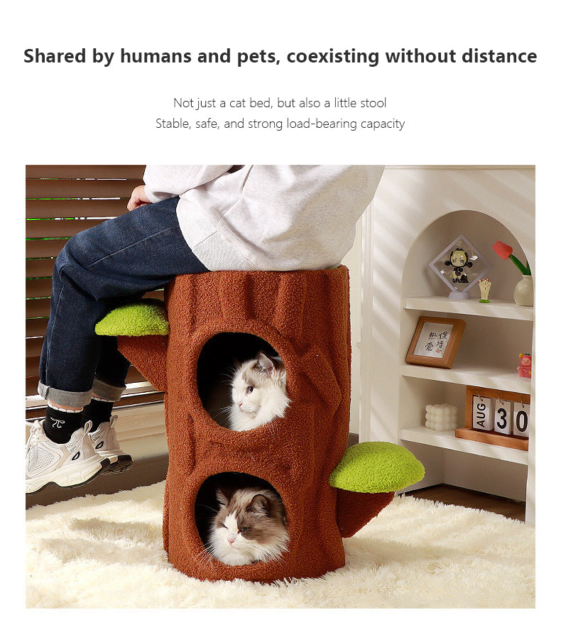 Double-layer indoor cat house