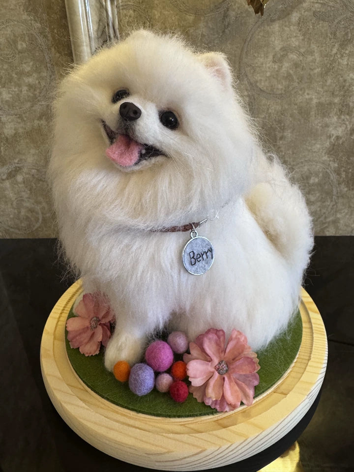 Artisan-Made Lifelike Wool Fiber Pet Tribute Sculpture