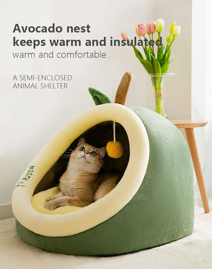Warm and soft cat bed, indoor cat bed for winter