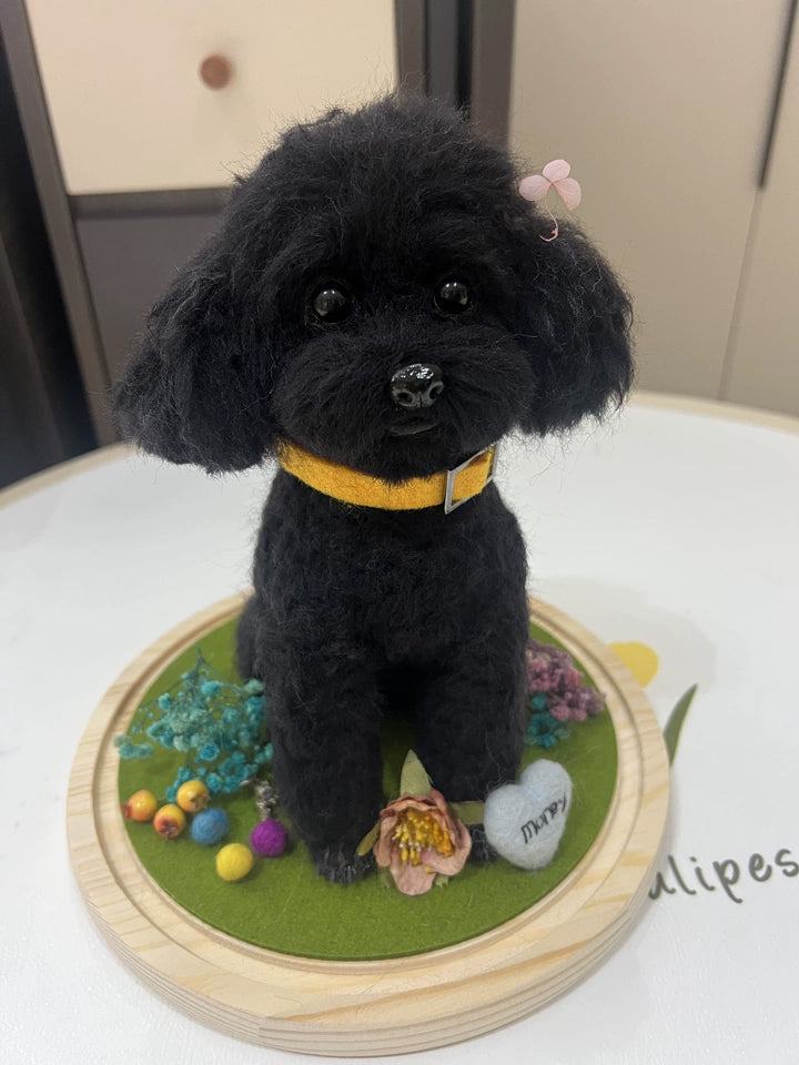 Artisan-Made Lifelike Wool Fiber Pet Tribute Sculpture