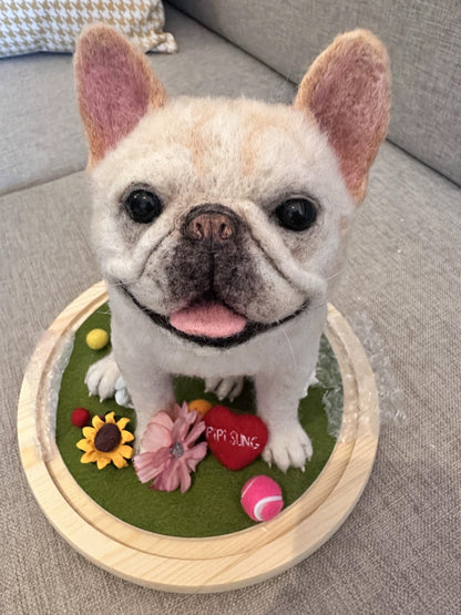 Artisan-Made Lifelike Wool Fiber Pet Tribute Sculpture