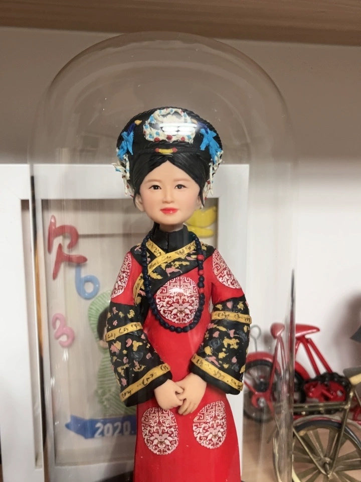 Glass Dome Wood Base With LED Light