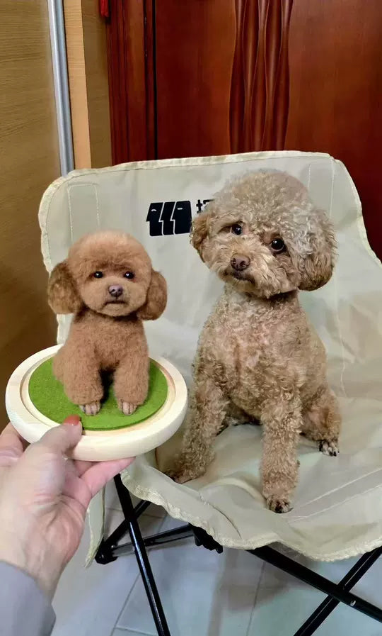 Artisan-Made Lifelike Wool Fiber Pet Tribute Sculpture