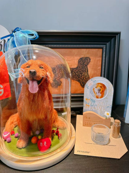 Artisan-Made Lifelike Wool Fiber Pet Tribute Sculpture