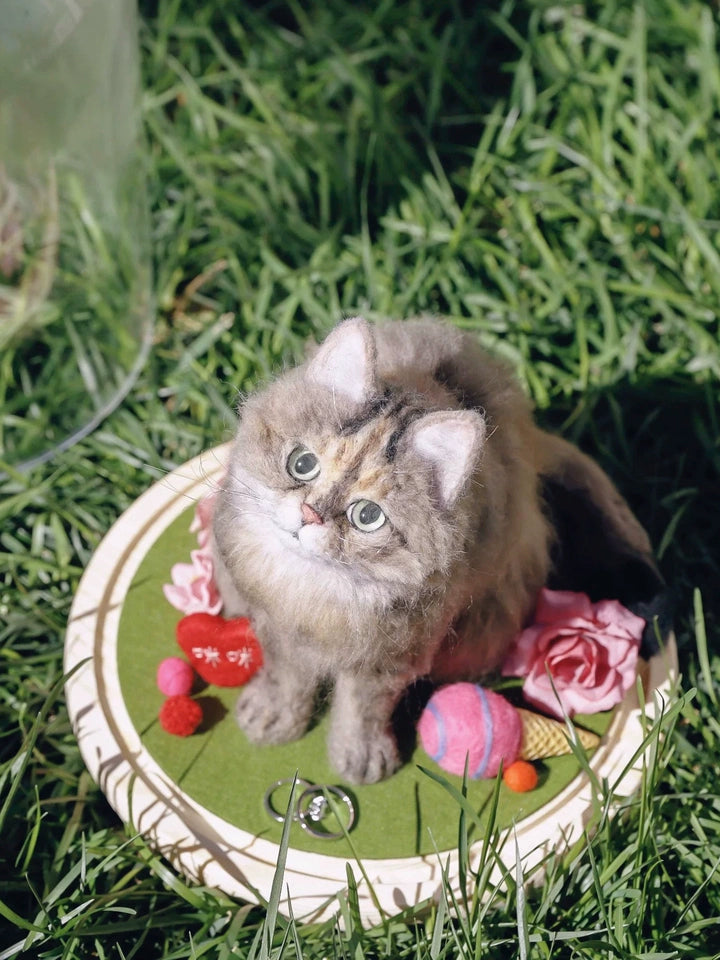 Artisan-Made Lifelike Wool Fiber Pet Tribute Sculpture