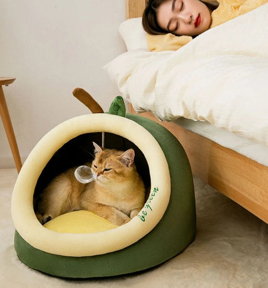 Warm and soft cat bed, indoor cat bed for winter