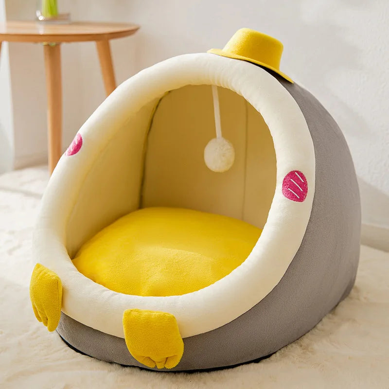 Warm and soft cat bed, indoor cat bed for winter