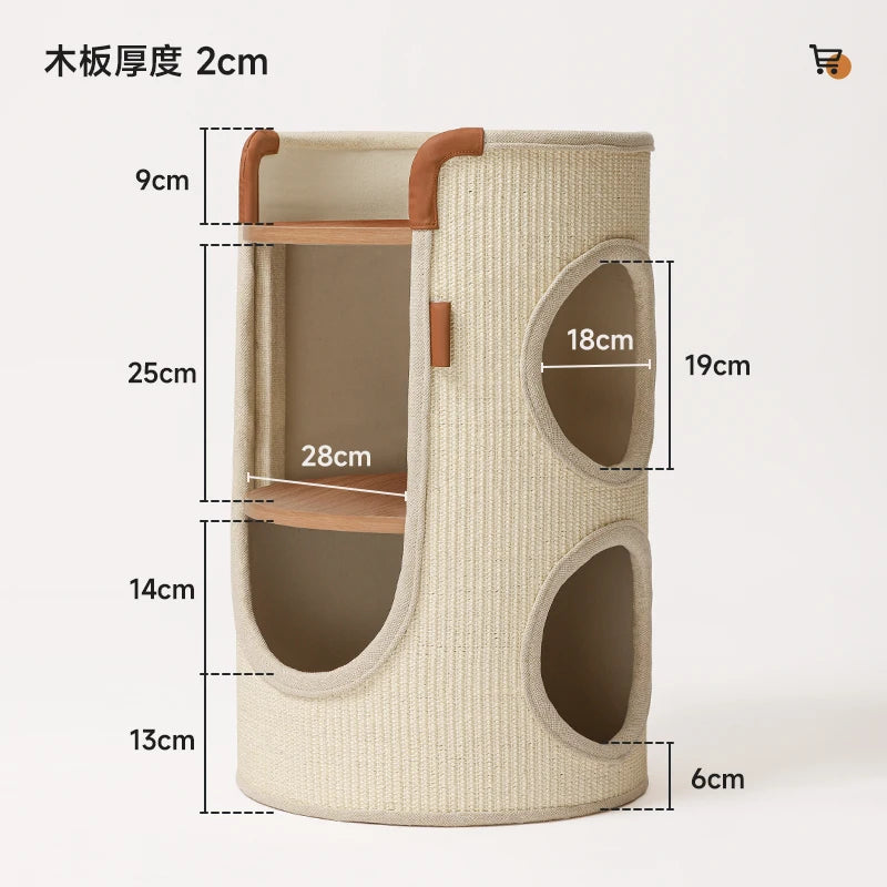 Domestic cat multi-layer integrated scraper nest small apartment