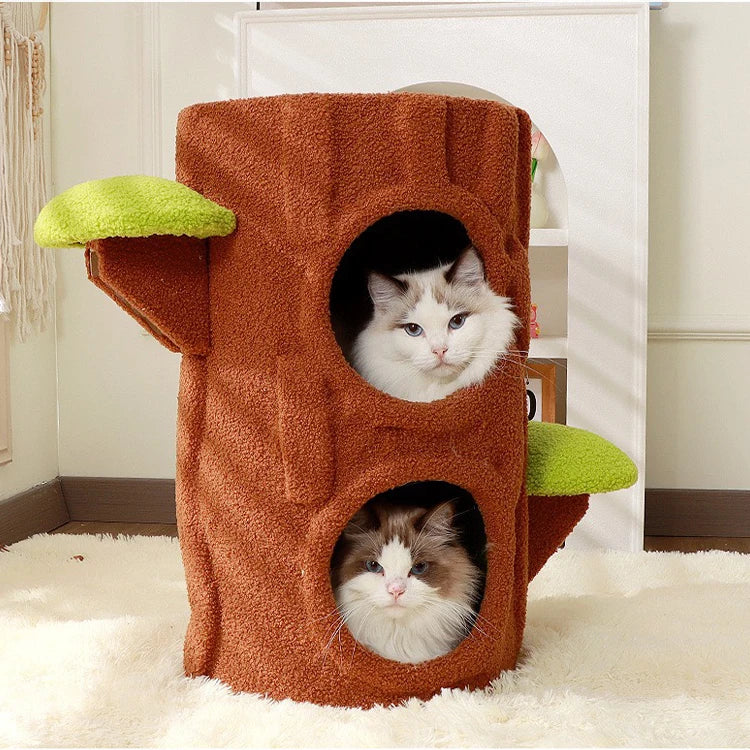 Double-layer indoor cat house