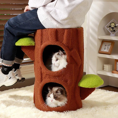 Double-layer indoor cat house
